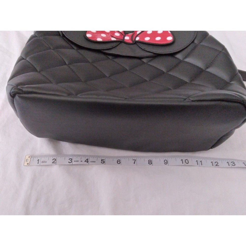 Dani by Danielle Nicole Disney Minnie Mouse Black Quilted Red Bow Backpack - Picture 8 of 9